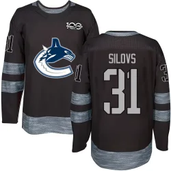 Men's Arturs Silovs Vancouver Canucks 1917-2017 100th Anniversary Jersey - Black Authentic