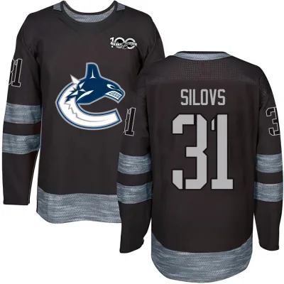 Men's Arturs Silovs Vancouver Canucks 1917-2017 100th Anniversary Jersey - Black Authentic