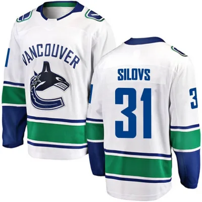 Men's Arturs Silovs Vancouver Canucks Away Jersey - White Breakaway