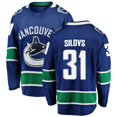 Men's Arturs Silovs Vancouver Canucks Home Jersey - Blue Breakaway