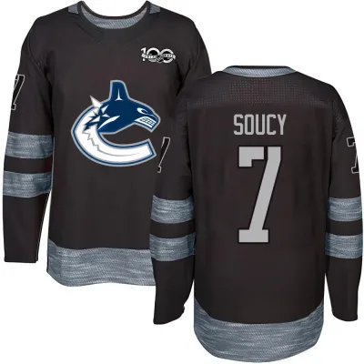 Men's Carson Soucy Vancouver Canucks 1917-2017 100th Anniversary Jersey - Black Authentic