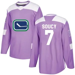 Men's Carson Soucy Vancouver Canucks Fights Cancer Practice Jersey - Purple Authentic