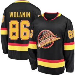 Men's Christian Wolanin Vancouver Canucks 2019/20 Flying Skate Premier Jersey - Black Breakaway