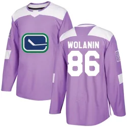 Men's Christian Wolanin Vancouver Canucks Fights Cancer Practice Jersey - Purple Authentic