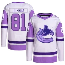 Men's Dakota Joshua Vancouver Canucks Hockey Fights Cancer Primegreen Jersey - White/Purple Authentic