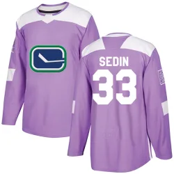 Men's Henrik Sedin Vancouver Canucks Fights Cancer Practice Jersey - Purple Authentic