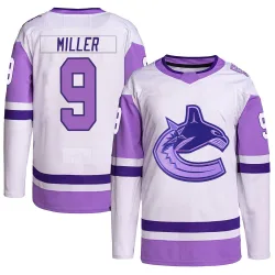 Men's J.T. Miller Vancouver Canucks Hockey Fights Cancer Primegreen Jersey - White/Purple Authentic