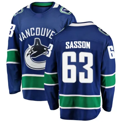 Men's Max Sasson Vancouver Canucks Home Jersey - Blue Breakaway