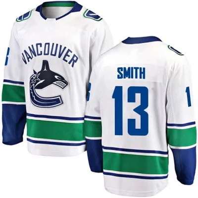 Men's Nathan Smith Vancouver Canucks Away Jersey - White Breakaway