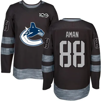 Men's Nils Aman Vancouver Canucks 1917-2017 100th Anniversary Jersey - Black Authentic