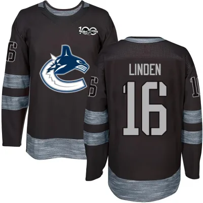 Men's Trevor Linden Vancouver Canucks 1917-2017 100th Anniversary Jersey - Black Authentic