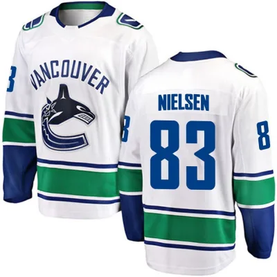 Men's Tristen Nielsen Vancouver Canucks Away Jersey - White Breakaway