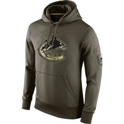 Men's Vancouver Canucks Salute To Service KO Performance Hoodie - Olive