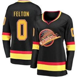 Women's Christian Felton Vancouver Canucks 2019/20 Flying Skate Premier Jersey - Black Breakaway