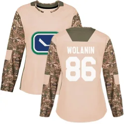 Women's Christian Wolanin Vancouver Canucks Veterans Day Practice Jersey - Camo Authentic