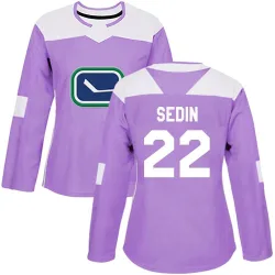 Women's Daniel Sedin Vancouver Canucks Fights Cancer Practice Jersey - Purple Authentic