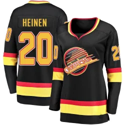 Women's Danton Heinen Vancouver Canucks 2019/20 Flying Skate Premier Jersey - Black Breakaway