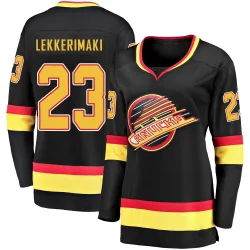 Women's Jonathan Lekkerimaki Vancouver Canucks 2019/20 Flying Skate Premier Jersey - Black Breakaway