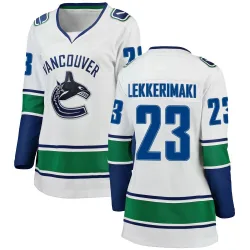 Women's Jonathan Lekkerimaki Vancouver Canucks Away Jersey - White Breakaway