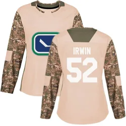 Women's Matt Irwin Vancouver Canucks Veterans Day Practice Jersey - Camo Authentic