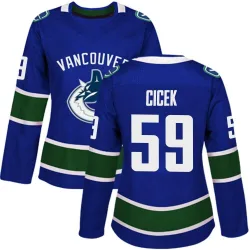 Women's Nick Cicek Vancouver Canucks Home Jersey - Blue Authentic