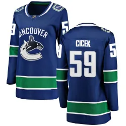 Women's Nick Cicek Vancouver Canucks Home Jersey - Blue Breakaway