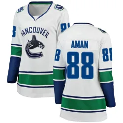 Women's Nils Aman Vancouver Canucks Away Jersey - White Breakaway