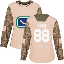 Women's Nils Aman Vancouver Canucks Veterans Day Practice Jersey - Camo Authentic