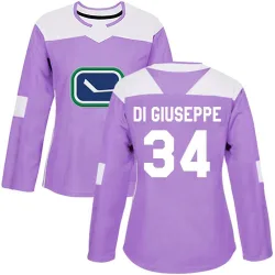 Women's Phillip Di Giuseppe Vancouver Canucks Fights Cancer Practice Jersey - Purple Authentic