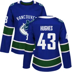 Women's Quinn Hughes Vancouver Canucks Home Jersey - Blue Authentic