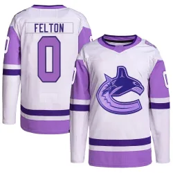 Youth Christian Felton Vancouver Canucks Hockey Fights Cancer Primegreen Jersey - White/Purple Authentic