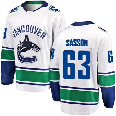 Youth Max Sasson Vancouver Canucks Away Jersey - White Breakaway