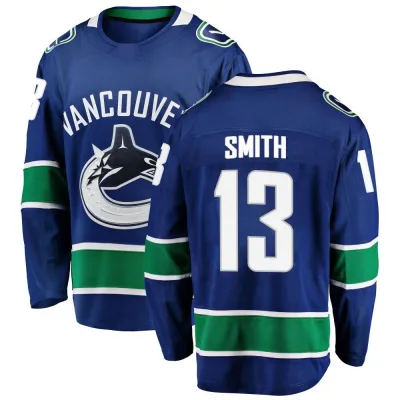 Youth Nathan Smith Vancouver Canucks Home Jersey - Blue Breakaway