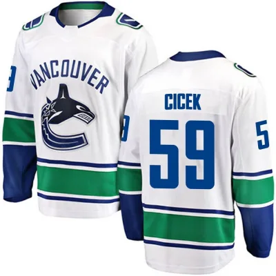 Youth Nick Cicek Vancouver Canucks Away Jersey - White Breakaway