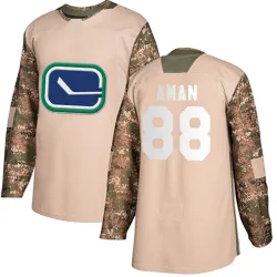 Youth Nils Aman Vancouver Canucks Veterans Day Practice Jersey - Camo Authentic