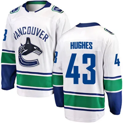 Youth Quinn Hughes Vancouver Canucks Away Jersey - White Breakaway